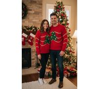 Velosso Multi Festive Fun Red Christmas Tree Jumper Xl