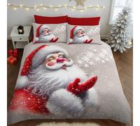 Velosso Multi Festive Santa Kiss Duvet Cover And Pillowcase Set Double