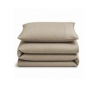 Velosso Natural Waffle Weave Duvet Cover And Pillowcase Set Double