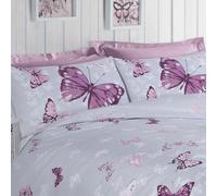 Velosso Nature-Inspired Floral & Butterfly Design Duvet Cover Set With Pillowcases, Easy-Care Lightweight Bedroom Decor - Multicolour