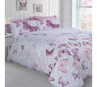 Velosso Nature-Inspired Floral & Butterfly Design Duvet Cover Set With Pillowcases, Easy-Care Lightweight Bedroom Decor - Multicolour