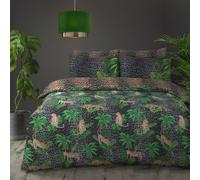 Velosso Nature Inspired Tropical Print Duvet Cover Set With Pillowcases, Bedroom Decor, Exotic Jungle Theme Bedding Ensemble - Green