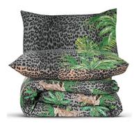 Velosso Nature Inspired Tropical Print Duvet Cover Set With Pillowcases, Bedroom Decor, Exotic Jungle Theme Bedding Ensemble - Green