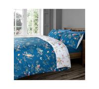 Velosso Navy Birds Floral Duvet Cover And Pillowcase Set Single