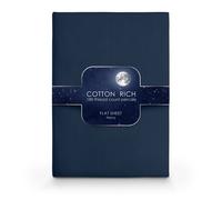 Velosso Navy Cotton Rich Pecale Plain Dyed Valance Sheet King