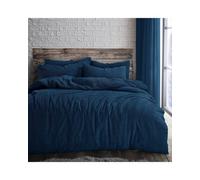Velosso Navy Plain Teddy Fleece Duvet Cover And Pillowcase Set Single
