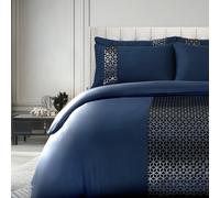 Velosso Navy Sephora Duvet Cover And Pillowcase Set Single