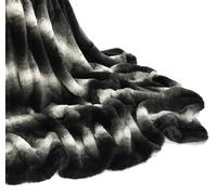 Velosso Nebraska Faux Fur Luxury Throw - 130cm x 150cm - Black