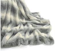 Velosso Nebraska Faux Fur Luxury Throw - 130cm x 150cm - Grey