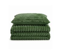 Velosso Olive Chunky Cord Duvet Cover And Pillowcase Set Single