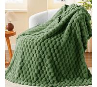 Velosso Olive Chunky Popcorn Faux Rabbit Fur Blanket 150Cm X 200Cm