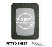 Velosso Olive Microfibre Fitted Sheet Super King