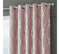 Velosso Onyx Thermal Blackout Ready Made Eyelet Curtains - Blush Pink