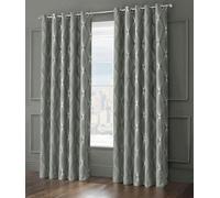 Velosso Onyx Thermal Blackout Ready Made Eyelet Curtains - Grey