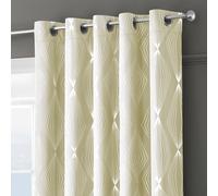 Velosso Onyx Thermal Blackout Ready Made Eyelet Curtains in Cream | Size: 168 cm width x 137 cm drop Velosso Cream 168 cm width x 137 cm drop