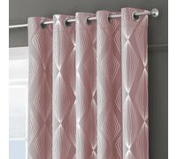 Velosso Onyx Thermal Blackout Ready Made Eyelet Curtains in Dusty Pink | Size: 168 cm width x 137 cm drop Velosso Dusty Pink 168 cm width x 137 cm drop