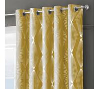 Velosso Onyx Thermal Blackout Ready Made Eyelet Curtains - Ochre