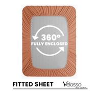 Velosso Orange Microfibre Fitted Sheet Super King