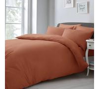 Velosso Orange Microfibre Plain Duvet Cover And Pillowcase Set King