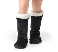 Velosso Oversized Plush Flannel Sherpa Lined Socks in Black Velosso Black One Size
