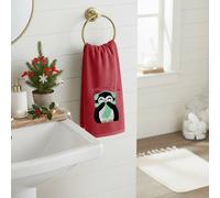 Velosso Penguins Snuggle 2 Pack Christmas Cotton Hand Towels in Red Velosso Red
