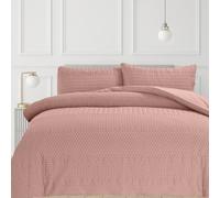 Velosso Pink Paloma Embossed Bobble Pattern Duvet Cover And Pillowcase Set Single