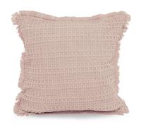 Velosso Pink Waffle Fringed Filled Cushion 43Cm X 43Cm