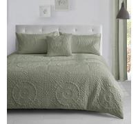 Velosso Pinsonic Design Duvet Cover & Pillowcase Set In Elegant Colours, Wrinkle-Resistant Fabric, Easy Care And Durable Material - Sage