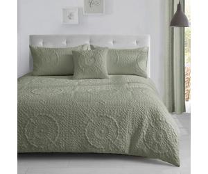 Velosso Pinsonic Design Duvet Cover & Pillowcase Set In Elegant Colours, Wrinkle-Resistant Fabric, Easy Care And Durable Material - Sage