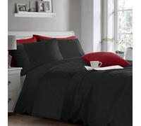 Velosso Pinsonic Design Duvet Cover & Pillowcase Set In Elegant - Modern Bedding For Sl edroom Decor, Button Enclosure - Black
