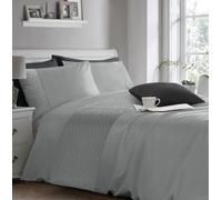 Velosso Pinsonic Design Duvet Cover & Pillowcase Set In Elegant - Modern Bedding For Sleek Bedroom Decor, Button Enclosure - Silver