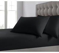 Velosso Plain Dyed Cotton Blend Fitted Sheet - Black - Super King