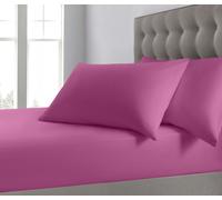 Velosso Plain Dyed Cotton Blend Fitted Sheet - Cerise - Super King