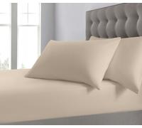 Velosso Plain Dyed Cotton Blend Fitted Sheet - Cream - Super King