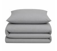Velosso Plain Dyed Duvet Cover & Pillowcase Set in Grey | Size: King Velosso Grey King