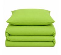 Velosso Plain Dyed Duvet Cover & Pillowcase Set in Lime | Size: Single Velosso Lime Single