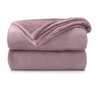 Velosso Plain Flannel Faux Blanket with Soft Touch in Mauve | Size: 150 cm x 200 cm Velosso Mauve 150 cm x 200 cm