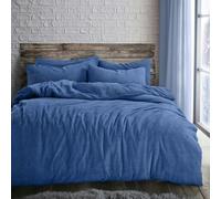 Velosso Plain Teddy Fluffy and Warm Fleece Duvet Cover Set - Blue - Double