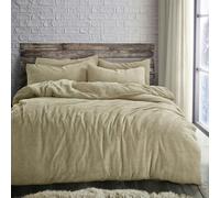 Velosso Plain Teddy Fluffy and Warm Fleece Duvet Cover Set - Taupe - King