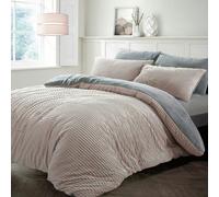 Velosso Plush Corduroy Teddy Fluffy and Warm Fleece Duvet Cover Set - Blush - Single