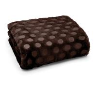 Velosso Plush Popcorn Effect Throw Blanket - Faux Fur Cosy Blanket in Chocolate | Size: 125 cm x 150 cm Velosso Chocolate 125 cm x 150 cm