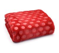 Velosso Plush Popcorn Effect Throw Blanket - Faux Fur Cosy Blanket in Red | Size: 125 cm x 150 cm Velosso Red 125 cm x 150 cm