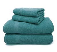 Velosso Premium 100% Egyptian Combed Cotton Plain Waffle Family Towel Set Everyday Use Face Hand Bath Sheet Super Absorbent 550 GSM (Ocean, 4pce Set)