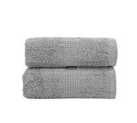 Velosso Premium 2 Pack Hand Towels 100% Egyptian Cotton Super Soft Ultra Absorbent Thick Towels Extra Large Hand Towels Hotel Spa Quality 50 x 80cms (Platinum Grey)