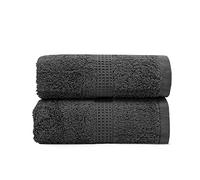 Velosso Premium 2 Pack Hand Towels 100% Egyptian Cotton Super Soft Ultra Absorbent Thick Towels Extra Large Hand Towels Hotel Spa Quality 50 x 80cms (Charcoal Grey)