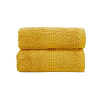 Velosso Premium 2 Pack Hand Towels 100% Egyptian Cotton Super Soft Ultra Absorbent Thick Towels Extra Large Hand Towels Hotel Spa Quality 50 x 80cms (Mustard)