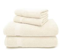 Velosso Premium Egyptian Cotton Waffle Border Soft 4pce Towel Bale Set 2 Hand 2 Bath Super Absorbent 550GSM Hand and Bath Towel Set 100% Cotton Cream