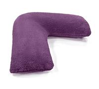 Velosso Premium Large Filled V Pillow with Soft Teddy Pillowcase Cushioning Support for Back, Neck and Head, Nursing Pillow Non Allergenic with Removable Teddy Cover - Purple