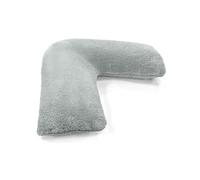 Velosso Premium Large Maternity V Pillow with Soft Teddy Pillowcase Extra Cushioning Support for Back, Neck and Head, Pregnancy Nursing Pillow Non Allergenic with Removable Teddy Cover (Teddy Silver)