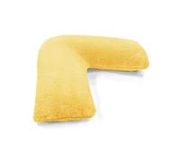 Velosso Premium Large Maternity V Pillow with Soft Teddy Pillowcase Extra Cushioning Support for Back, Neck and Head, Pregnancy Nursing Pillow Non Allergenic with Removable Fleece Cover (Teddy Ochre)